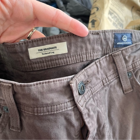 Adriano Goldschmeid Pants Men's 33x32 The Graduate Tailored Leg Brown - Picture 6 of 7